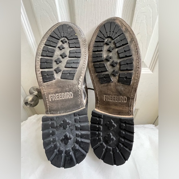 FREEBIRD By Steven LIVERPOOL Lace Up Distressed BLACK Leather BOOTS  Size 9 - Picture 13 of 16